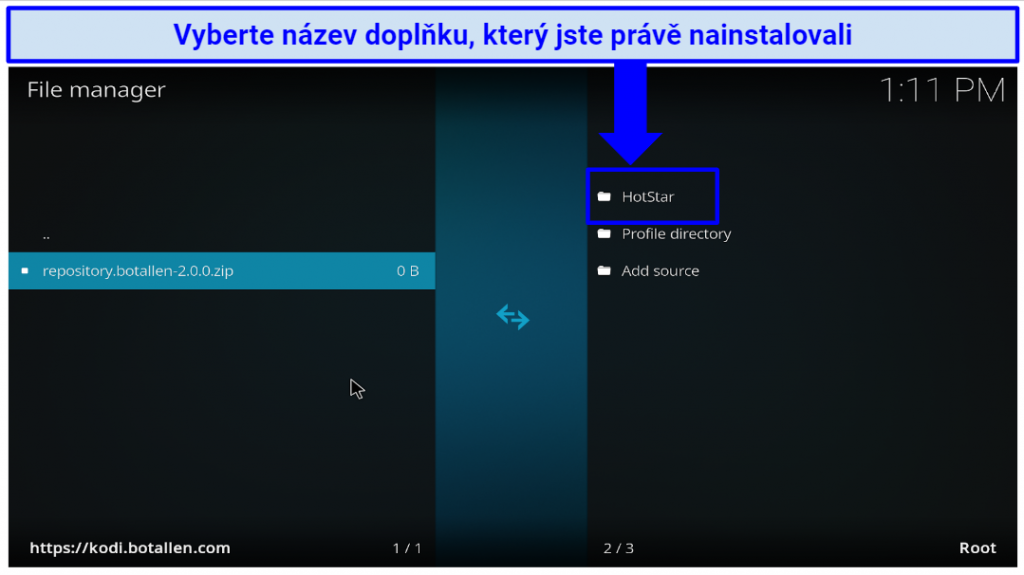 Graphic showing how to locate a named unofficial Kodi add-on