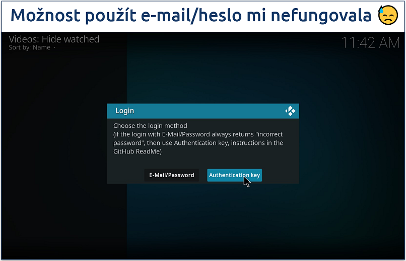 Screenshot showing how to log into your Netflix account on Kodi