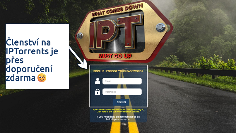 Screenshot of the IPtorrents homepage