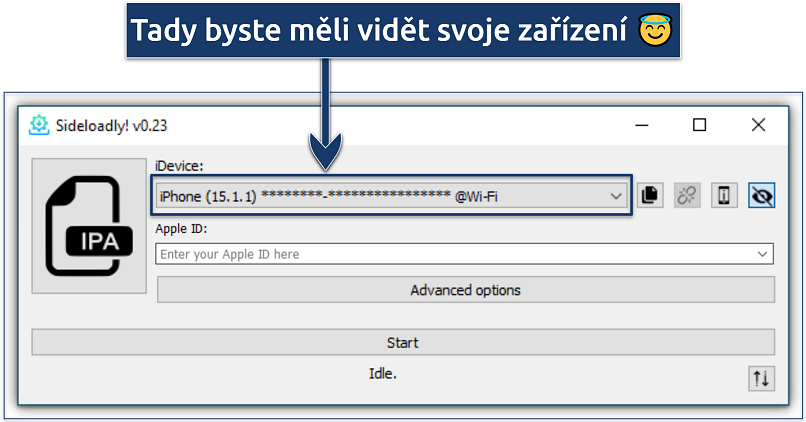 Image showing the interface of the Sideloadly Windows app